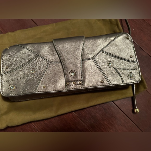 BEBE snake copper metallic brown clutch handbag purse - Picture 2 of 8